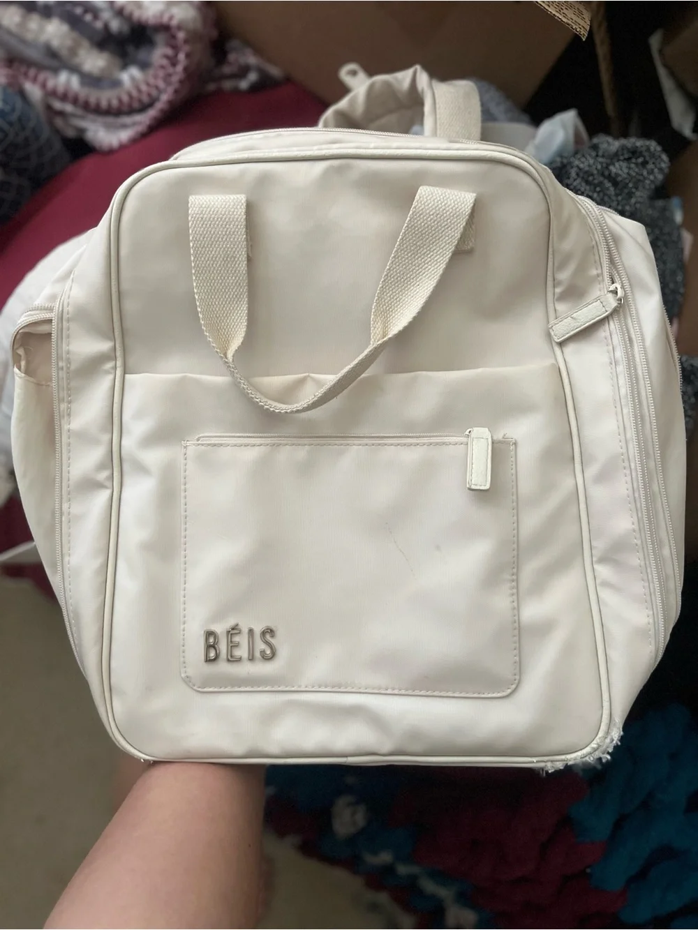 BEIS Cream Backpack - Versatile Travel Bag